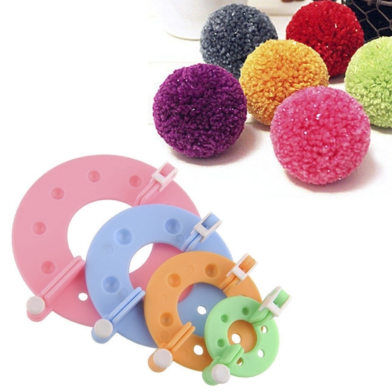Pom Pom Maker Tool - 8 قطعة 4 أحجام كرة زغب