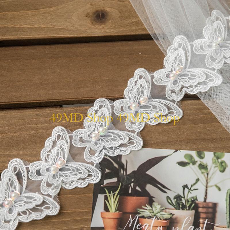 Lace Ribbon Trim - 49MD 1 ياردة Bowknot ل فراشة