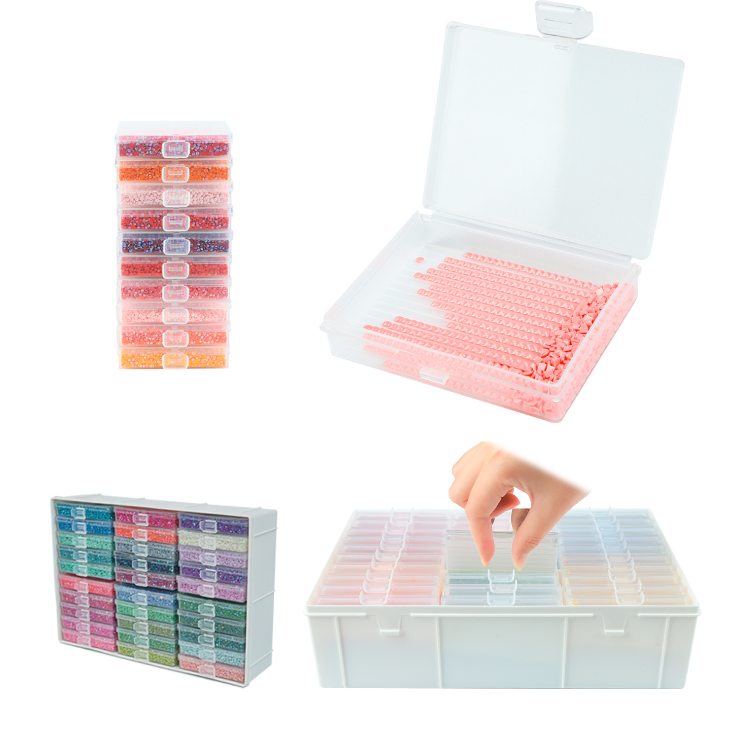 Craft Embellishment Storage - مجموعة صواني فنية للرسم بالألماس مع