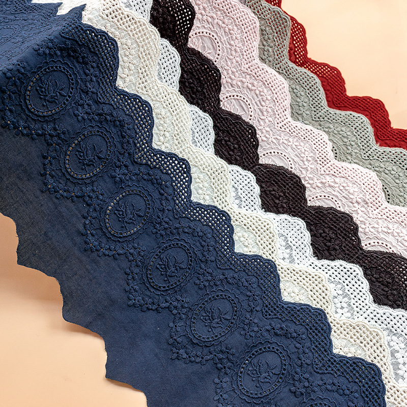 Lace Ribbon Trim - 2 ياردة القطن الملونة المطرزة الدانتيل